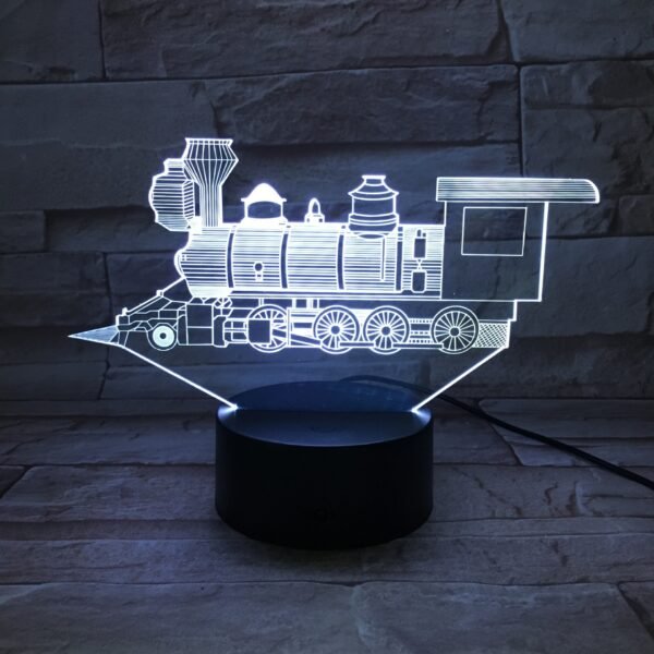 Locomotive Night Light – 3D Train LED Bedside Lamp - Image 4