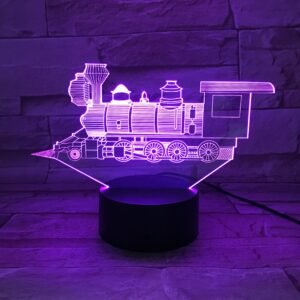 Locomotive Night Light – 3D Train LED Bedside Lamp