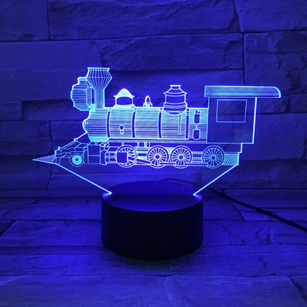 Locomotive Night Light – 3D Train LED Bedside Lamp - Image 2