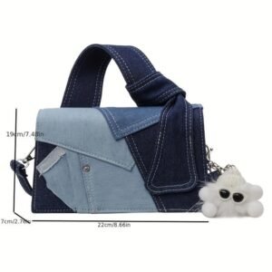 Quilted Denim Crossbody – Women’s Chain Shoulder Bag
