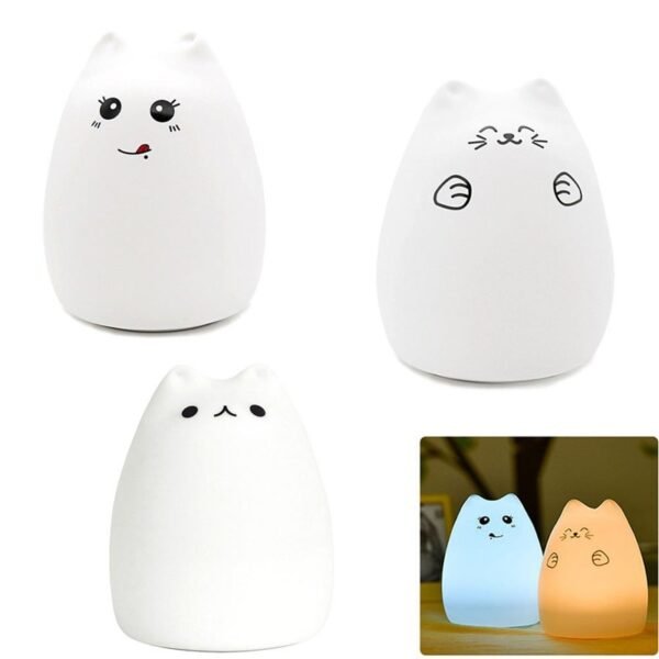 Silicone LED Night Light – Touch Sensor for Kids & Baby - Image 2