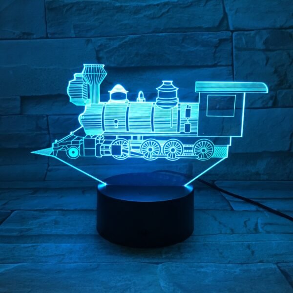 Locomotive Night Light – 3D Train LED Bedside Lamp - Image 3