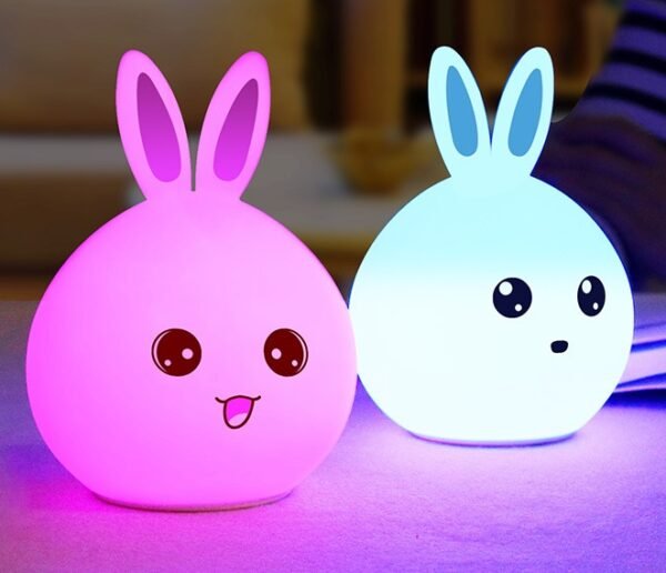 Cute Rabbit Night Light – Silicone Touch LED Lamp - Image 3