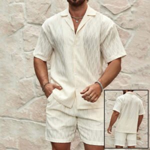Men’s Summer Tracksuit Set – Shirt & Shorts Outfit