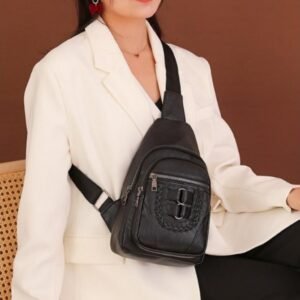 Vegan Leather Sling Bag – Women’s Travel Crossbody Pack