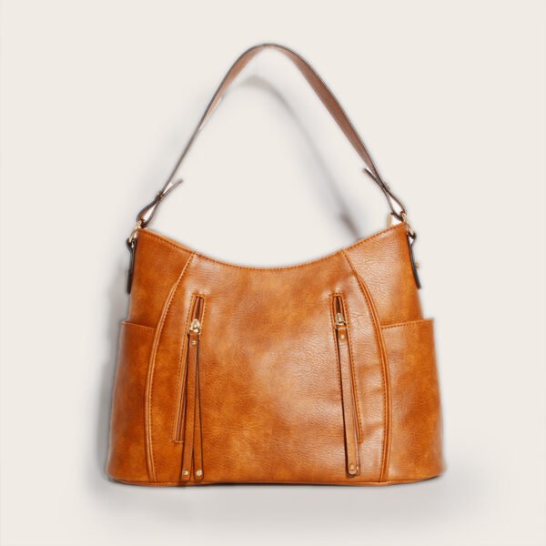Retro Double Zipper Tassel Women's Portable Shoulder Bag - Image 2