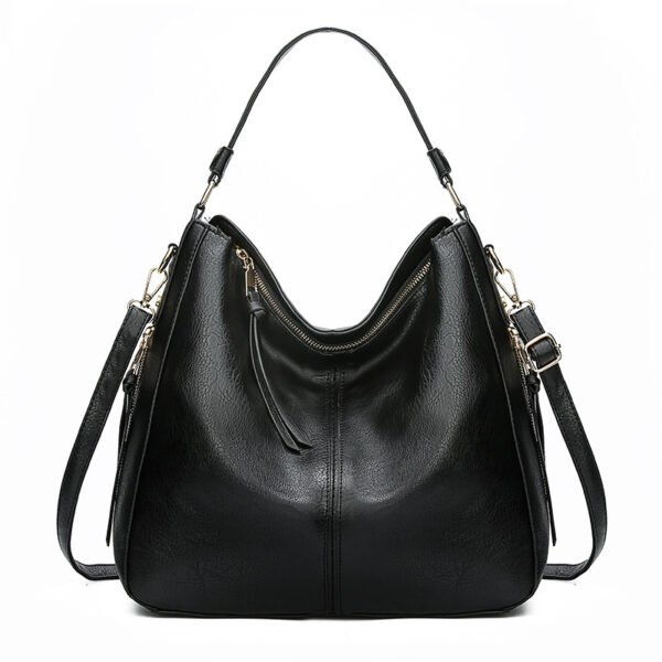 Hobos Zipper Bucket Bags With Adjustable Shoulder-strap Handbags Temperament High Capacity Messenger Shoulder Bag For Women - Image 4