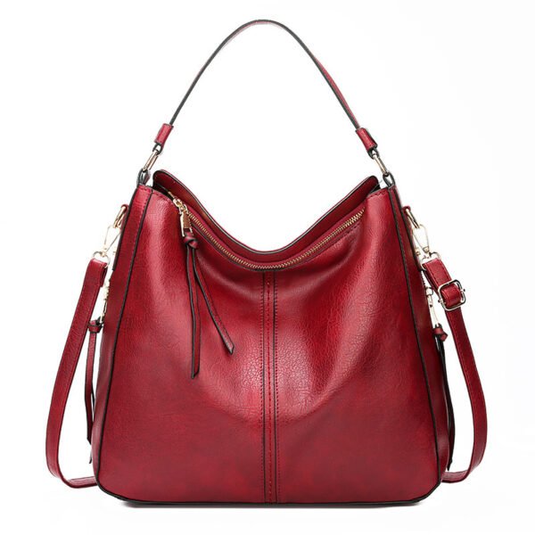 Hobos Zipper Bucket Bags With Adjustable Shoulder-strap Handbags Temperament High Capacity Messenger Shoulder Bag For Women - Image 8