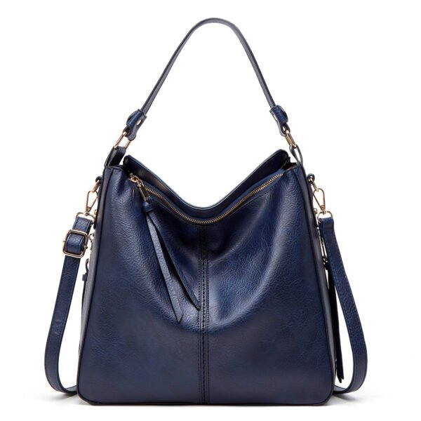 Hobos Zipper Bucket Bags With Adjustable Shoulder-strap Handbags Temperament High Capacity Messenger Shoulder Bag For Women - Image 5