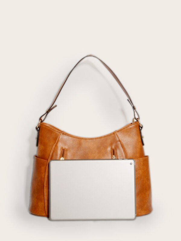 Retro Double Zipper Tassel Women's Portable Shoulder Bag - Image 9