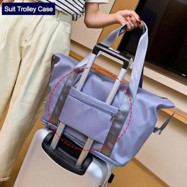 Foldable Storage Travel Bag Waterproof Large Capacity Gym Fitness Bag Weekender Overnight For Women - Image 8