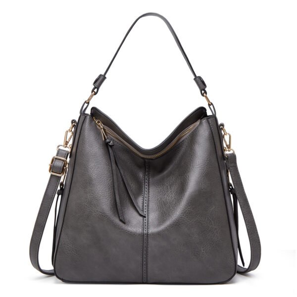 Hobos Zipper Bucket Bags With Adjustable Shoulder-strap Handbags Temperament High Capacity Messenger Shoulder Bag For Women - Image 2