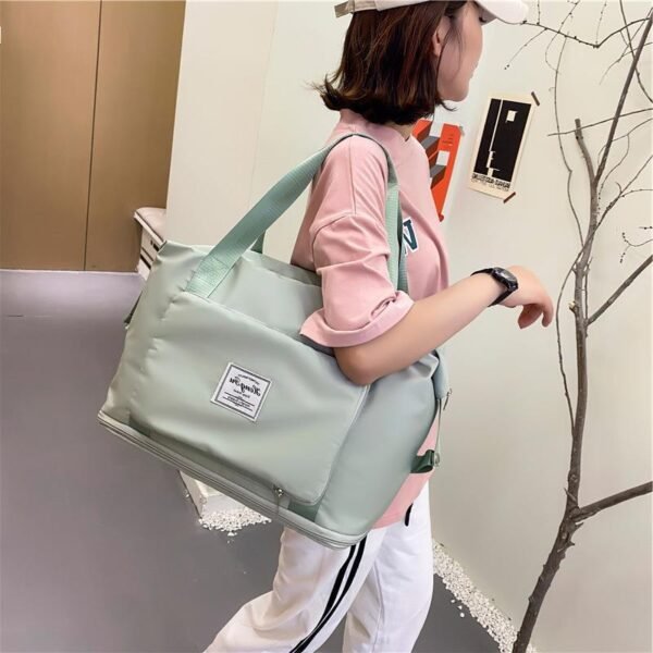 Foldable Storage Travel Bag Waterproof Large Capacity Gym Fitness Bag Weekender Overnight For Women - Image 5