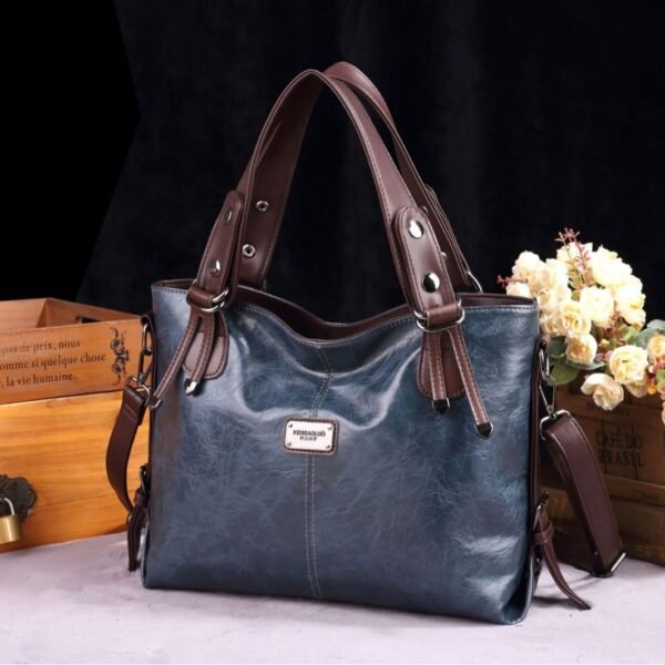 Retro Fashion Tote Casual Soft Leather Shoulder Crossbody Large Capacity Women's Bag - Image 10