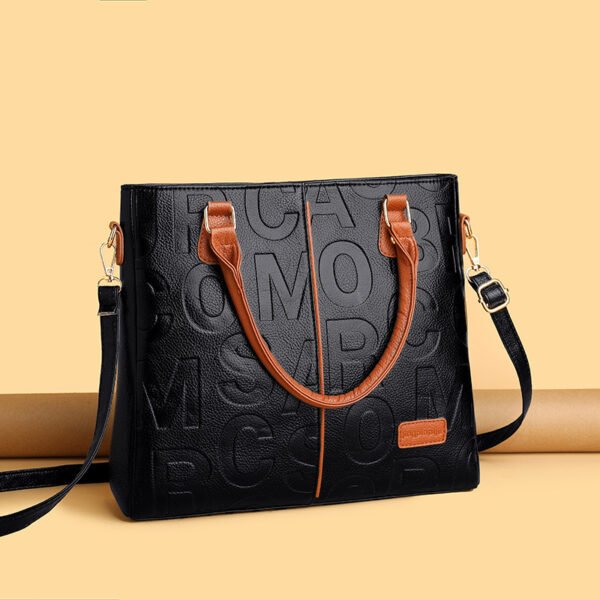 Women's Large Capacity Leather Printing Shoulder Bag - Image 3