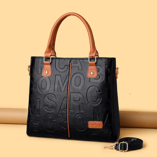 Women's Large Capacity Leather Printing Shoulder Bag - Image 4